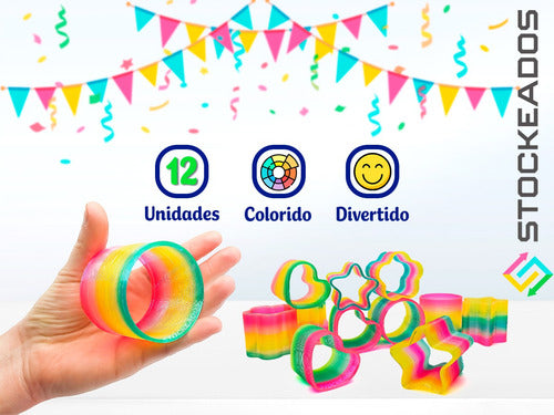 Pack 12 Resorte 5.5 Cm - Juguete Sorpresa De Cumpleaños