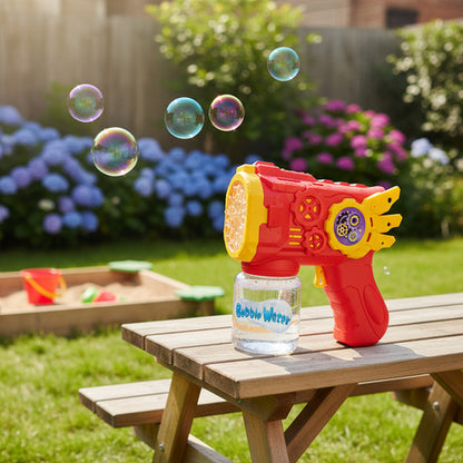 Pistola De Burbujas Color Rojo Lanza Burbujas