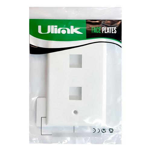 Faceplate Rj45 Doble Tapa Frontal Cable Red 2 Puertos