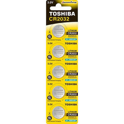 Pack 5 Pilas CR2032 Toshiba Lithium 3v
