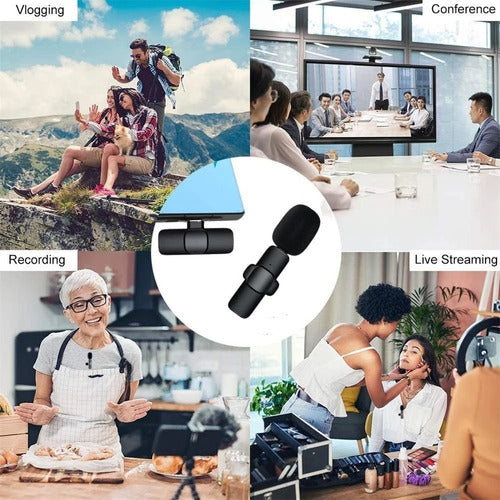 Micrófono Lavalier Solapa Inalámbrico Tipo C Para Celular