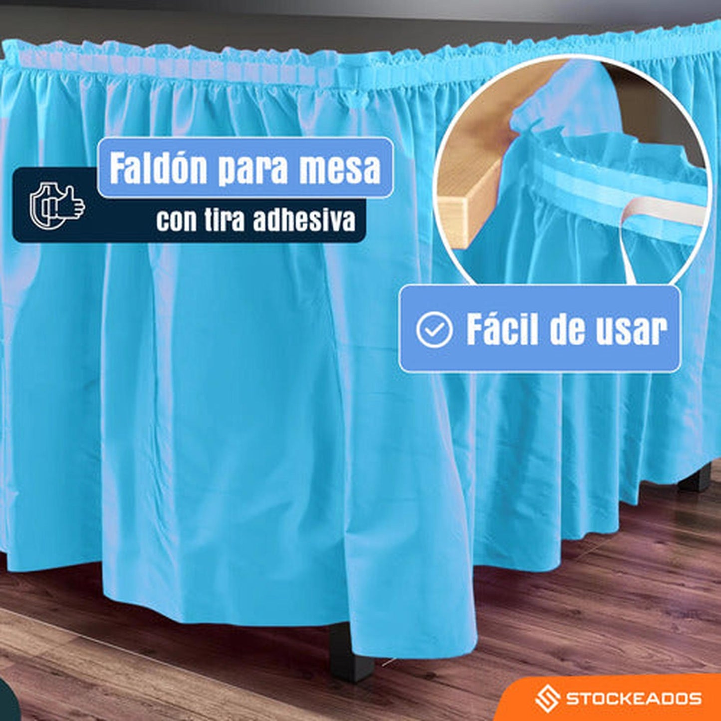 Faldón De Mesa Color Celeste 74 X 426cm Decoración Fiestas