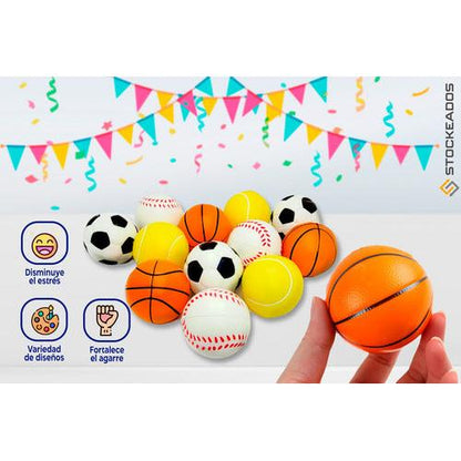 Pack 6 Pelotas Antiestrés - Juguete Sorpresa Relajación
