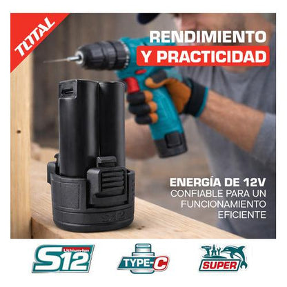 Batería S12 Total 12v - 1.5ah Litio Usb Tipo C Total