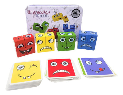Juego De Puzzle Cubos Didáctico Expresiones Y Emociones