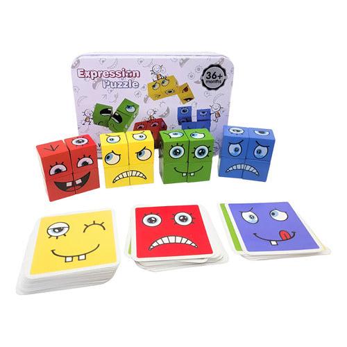 Juego De Puzzle Cubos Didáctico Expresiones Y Emociones