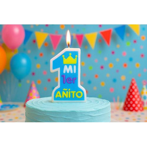 Vela Cumpleaños 1 Añito Color Azul