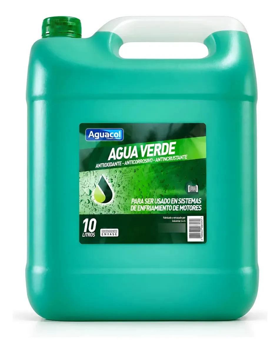 Agua Verde Refrigerante Antioxidante Aguacol 10 Litros Verde
