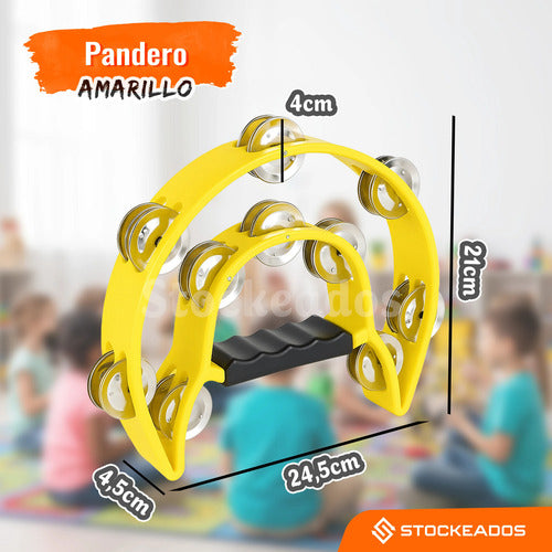 Pandero Media Luna Color Amarillo