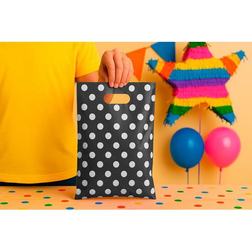 Pack 50 Bolsas Con Lunares Para Cumpleaños 20x30 Cm