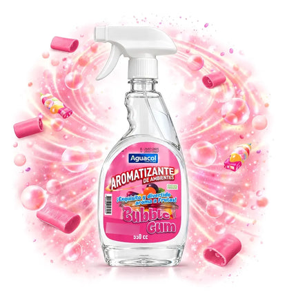 Aromatizante De Auto Ambientes Aguacol Bubble Gum 550cc Rosado Bubblegum