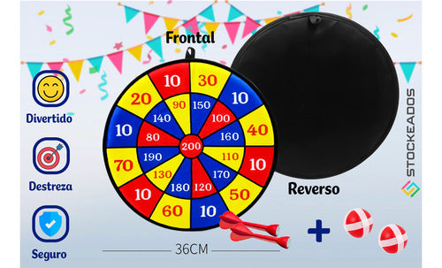 Juego Tiro Al Blanco Infantil Tablero De Dardos 36x36cm