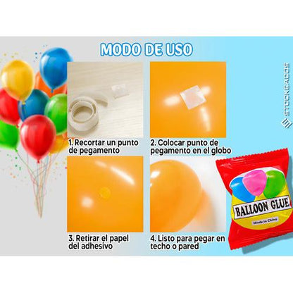 Pegamento Para Globos Tipo Gota De Silicona 100 Unidades