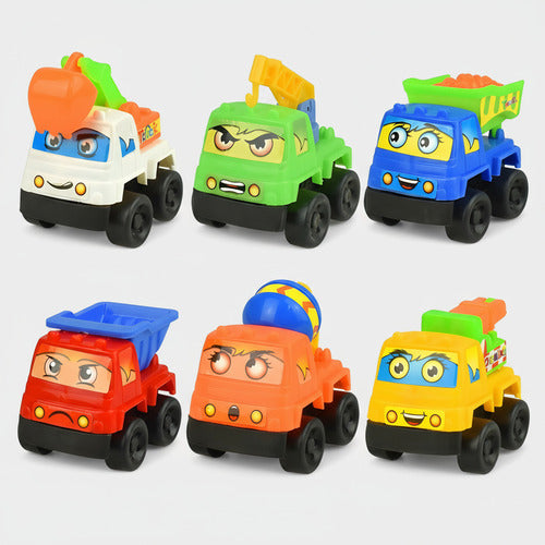 Set 6 Autitos de Construcción con Tracción Pull Back – Juguete Educativo Infantil