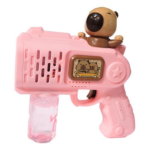 Pistola De Burbujas Rosada Diseño Capibara Lanza Burbujas