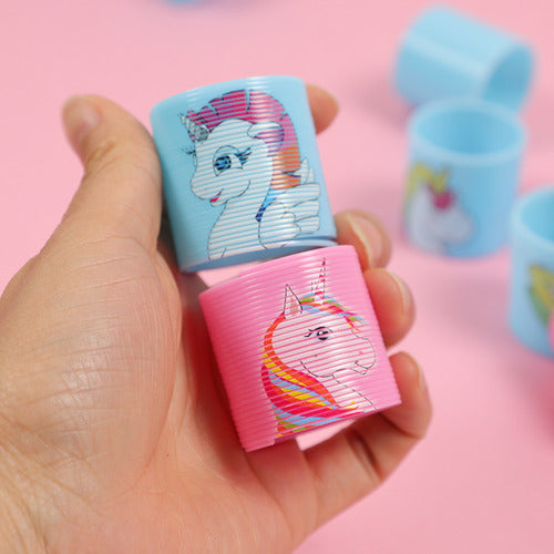 Pack 24 Resortes Unicornio 3,5cm Juguete Sorpresa Cumpleaños
