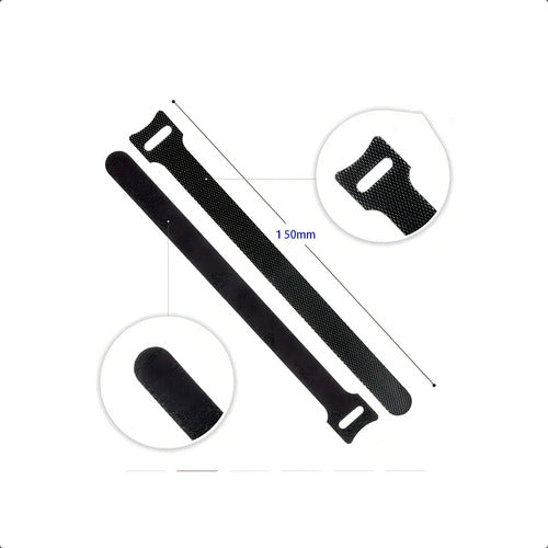 Pack 50 bridas amarra cables velcro color negro