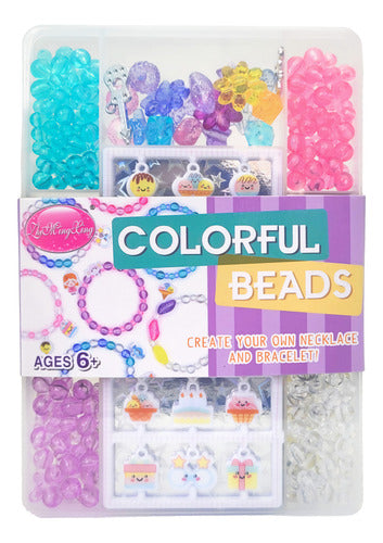 Set Para Hacer Pulseras Cuentas Dijes Bisuteria Niñas