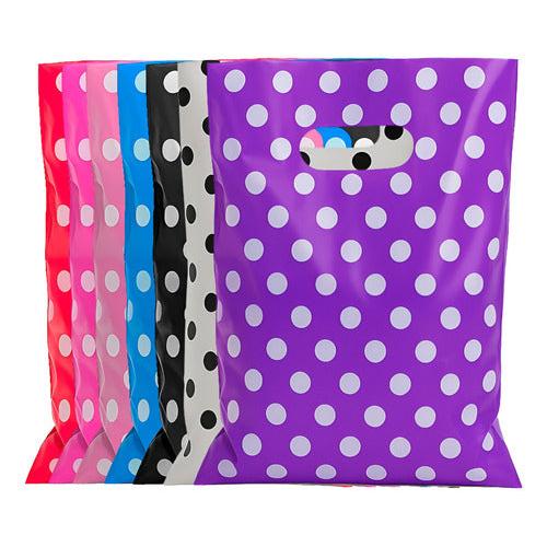 Pack 50 Bolsas Con Lunares Para Cumpleaños 20x30 Cm