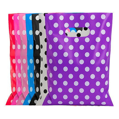 Pack 50 Bolsas Con Lunares Para Cumpleaños 20x30 Cm