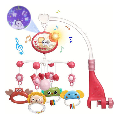 Móvil Bebé Musical Y Proyector De Luces 360 Para Cuna Rosado