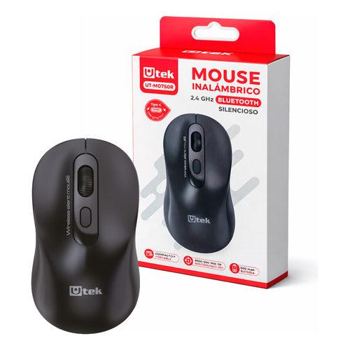 Ratón Mouse Inalámbrico Usb C Bluetooth Utek Ut-mo750r