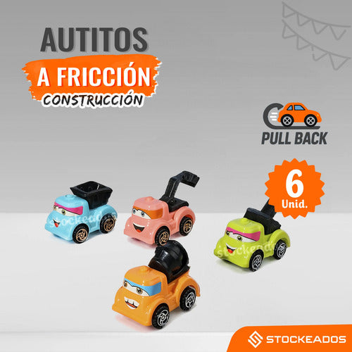 Pack 6 Autitos A Fricción - Juguete Sorpresa Cumpleaños