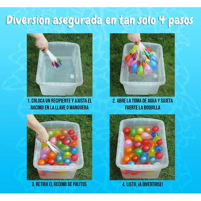 Bombitas De Agua 111 Globos De Colores Más Adaptador Llenado