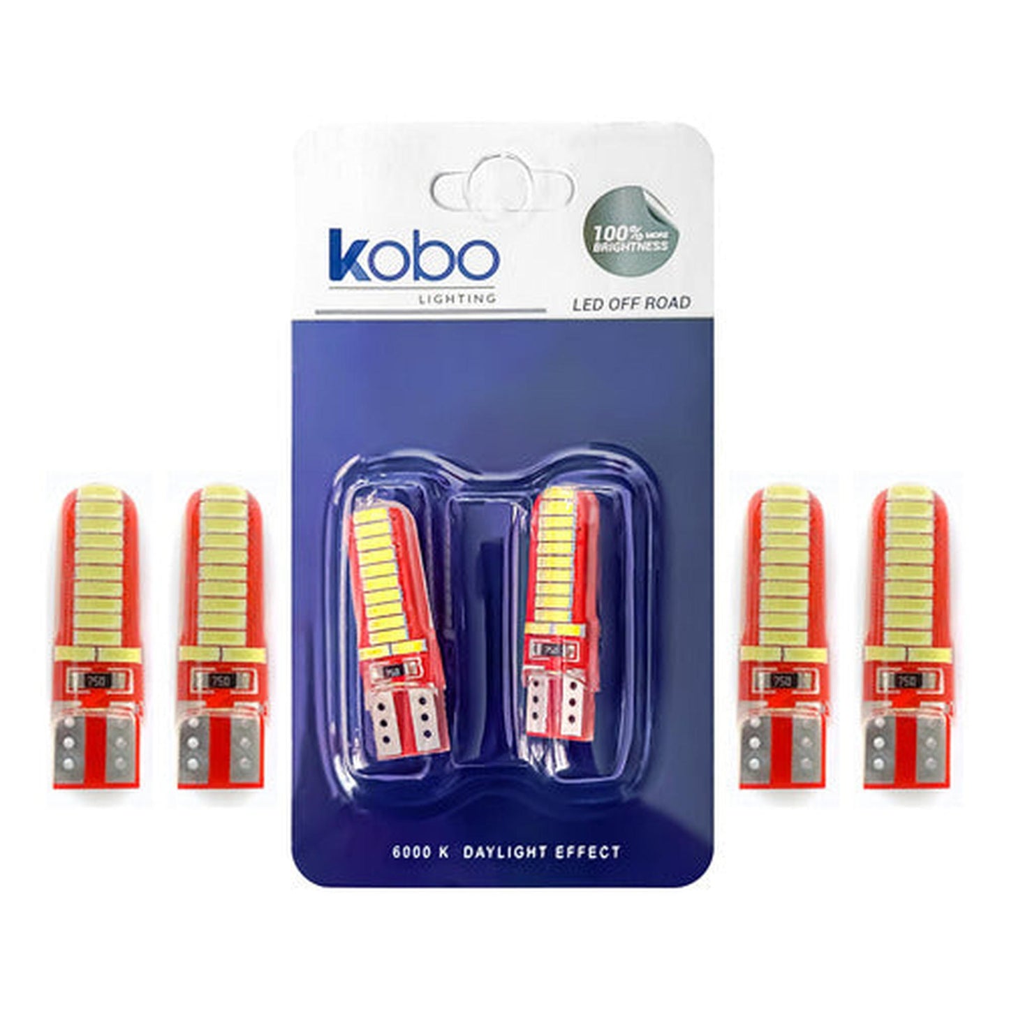 Pack 6 Ampolletas Luces Led T10 - W5w Cola De Pescado 5w