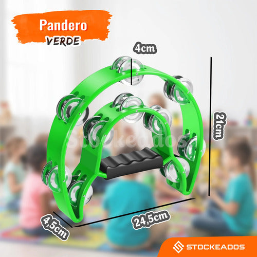 Pandero Media Luna Color Verde