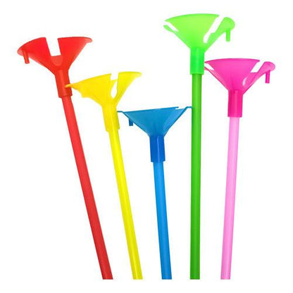 Pack 12 Varillas 40cm Porta Globos Multi Colores Con Copa