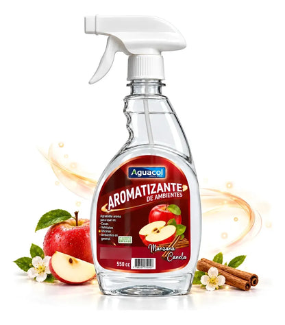 Aromatizante De Auto Ambientes Aguacol Manzana Canela 550cc Rojo Manzana Canela