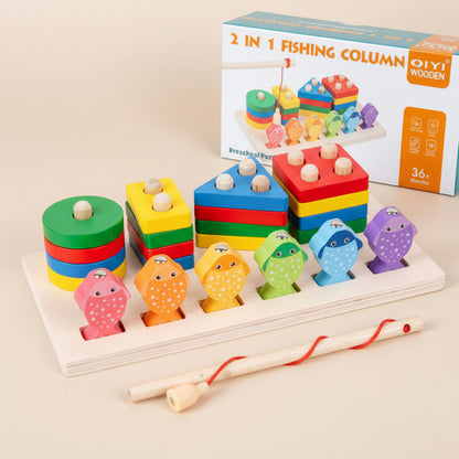 Juego De Pesca Magnético Y Encaje De Madera Montessori