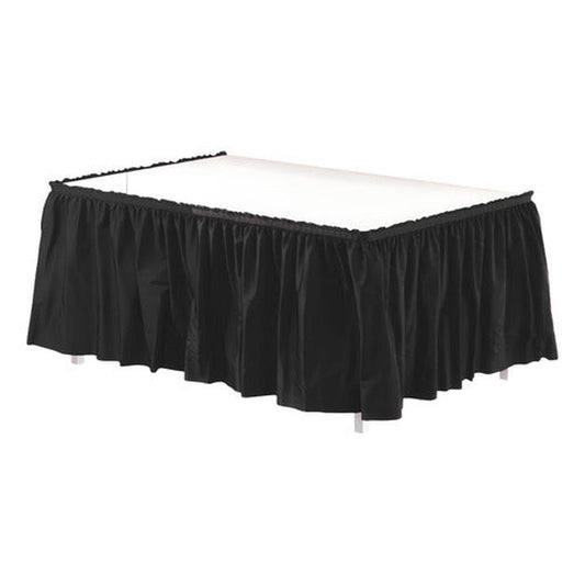 Faldón De Mesa Color Negro 74 X 426cm Decoración Fiestas