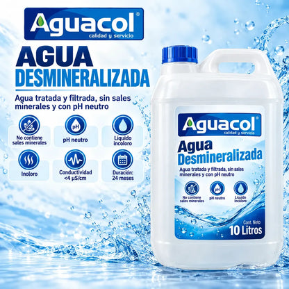 Agua Desmineralizada Aguacol De 10 Litros Blanco Blanco