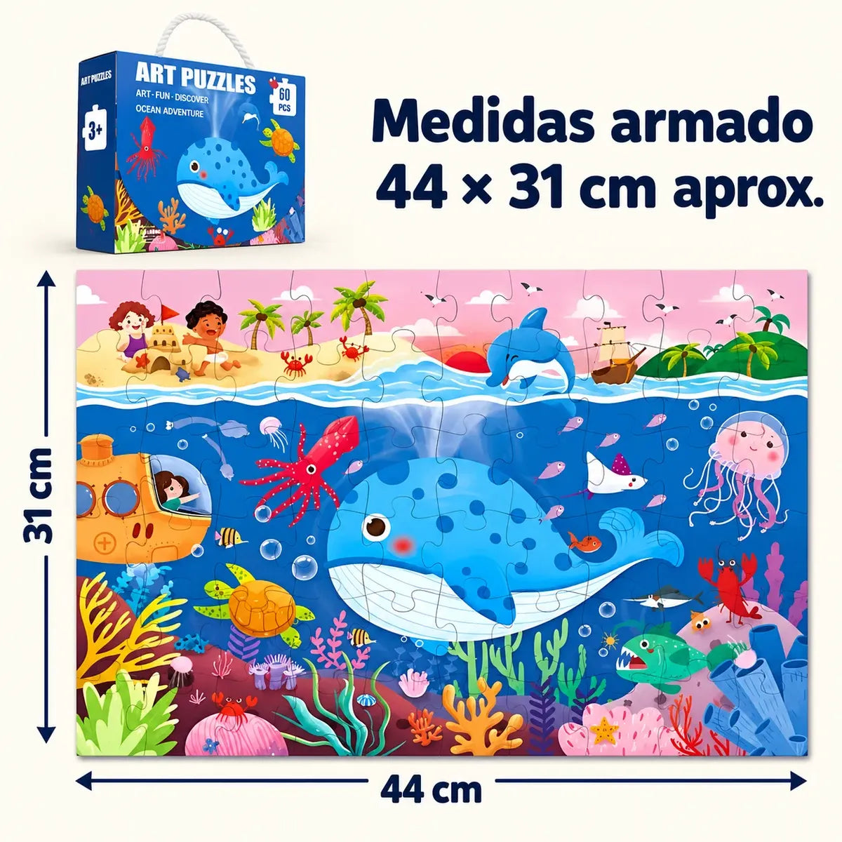 Puzzle Rompecabezas 60 Piezas Para Niños Oceano