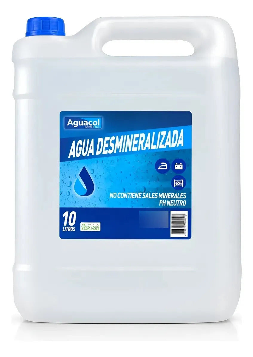 Agua Desmineralizada Aguacol De 10 Litros Blanco Blanco
