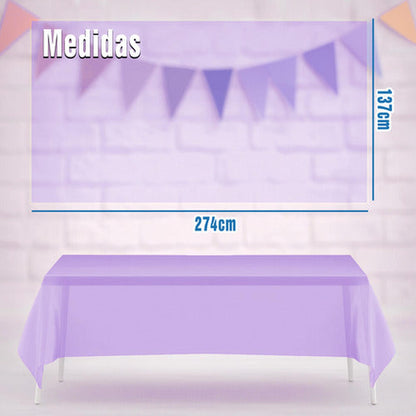 Mantel Plastico 137x274cm Color Lila Para Cumpleaños