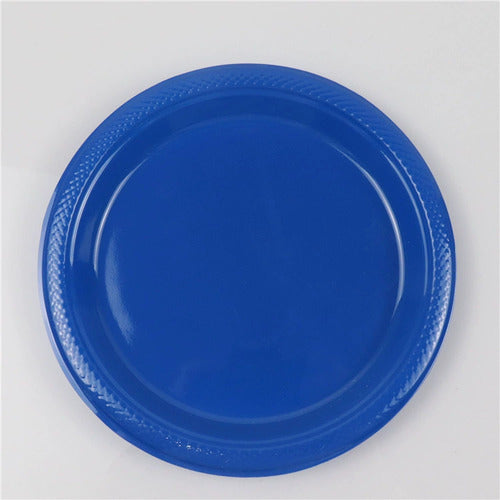 Pack 10 Platos Plásticos Desechable Cumpleaños 17cm Azul
