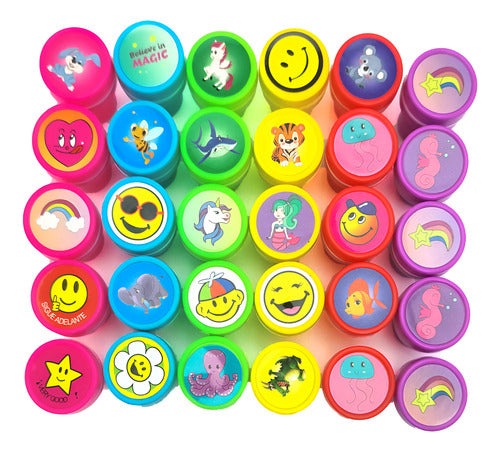 Pack 20 Timbres Sellos Niños Sorpresa Cumpleaños