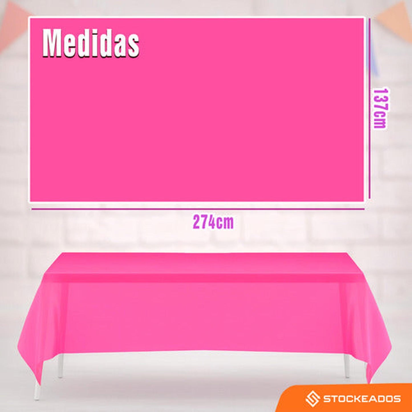 Mantel Plastico 137x274cm Color Fucsia Para Cumpleaños