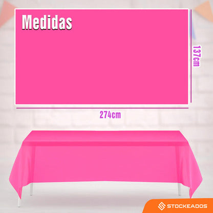 Mantel Plastico 137x274cm Color Fucsia Para Cumpleaños