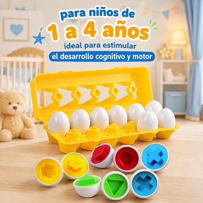 Juego Didactico Encaje Huevos Montessori Figuras Amarillo