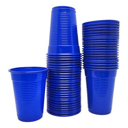 Pack 50 Vasos Plásticos Cumpleaños Color Azul 200ml
