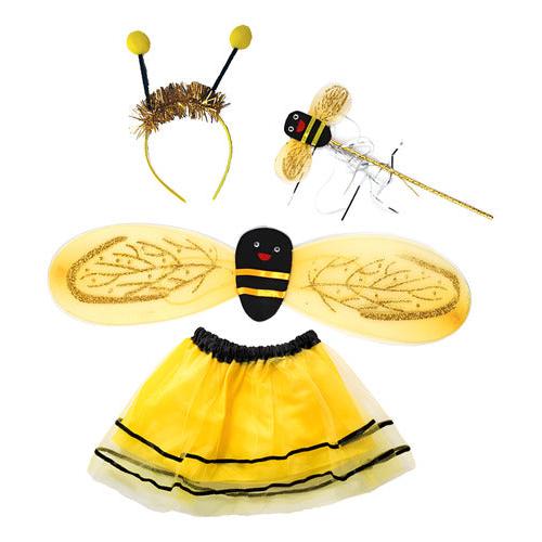 Disfraz Abejita Niñas Conjunto Cintillo Varita Alitas Y Tutu