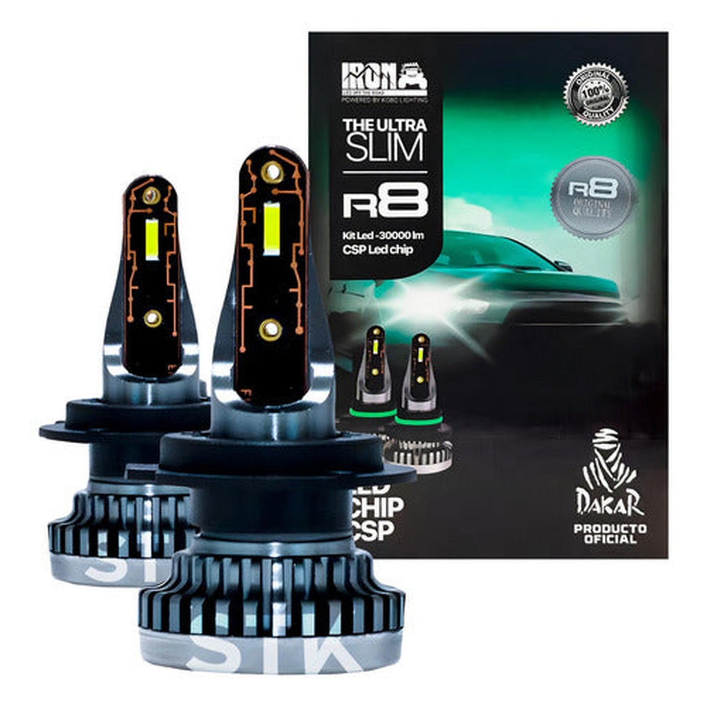 Kit Ampolletas Led R8 H1 H4 H7 H11 9005 9006 30000lm