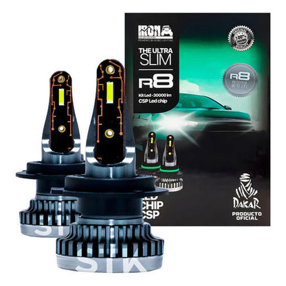 Kit Ampolletas Led R8 H1 H4 H7 H11 9005 9006 30000lm
