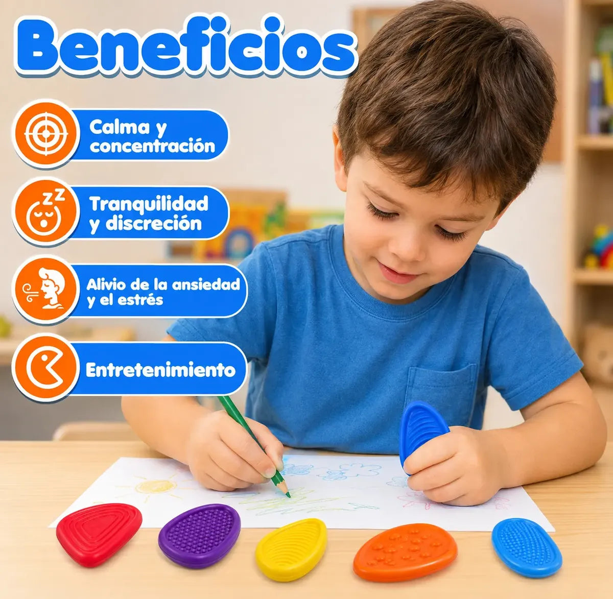 Juguetes Antiestrés Con Piedras Sensoriales  Niños