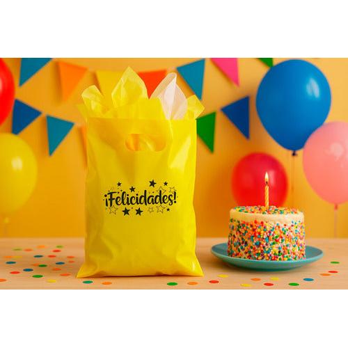 Pack 50 Bolsas De Cumpleaños Felicidades 20x30 Cm