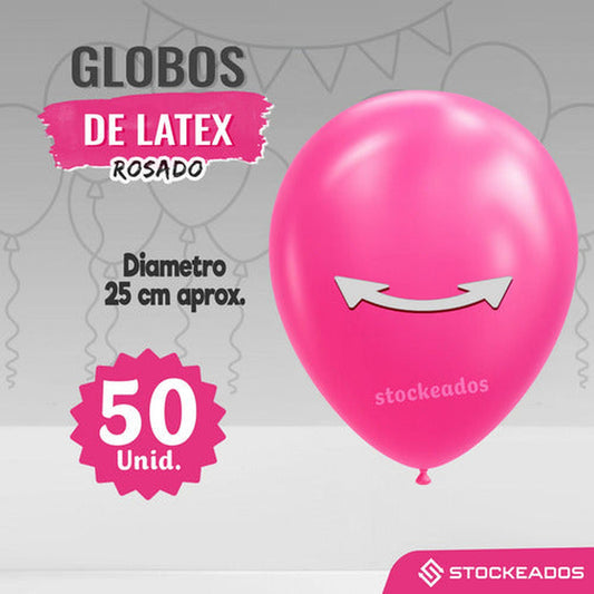 Pack 50 Globos Lisos Color Rosado 25cm R10